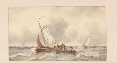 Lodě na moři od Ary Pleijsier (signed by artist)