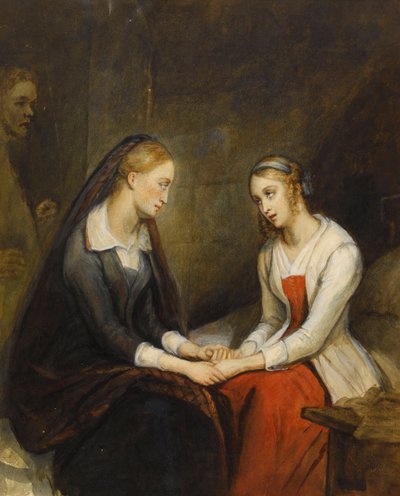 Effie a Jeanie Deansové. Po knize Waltera Scotta Srdce Mid-Lothian, první čtvrtina 19. od Ary Scheffer