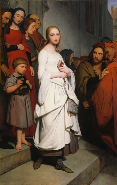 Marguerite odcházející kostel, 1838 od Ary Scheffer