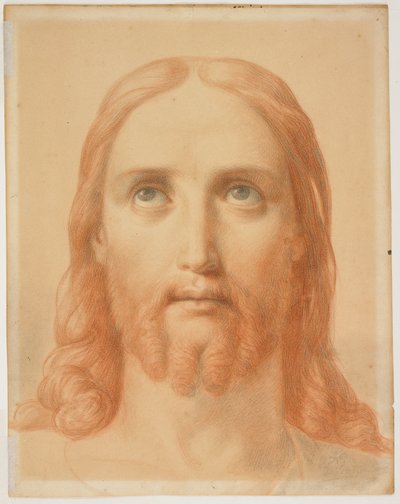 Studie k dílu „Christus Consolator“ (líc); Studie ženské hlavy z profilu (rub) od Ary Scheffer