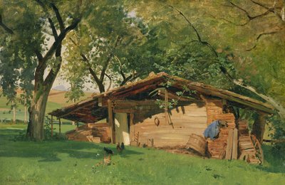 Chata v Chiemsee, 1872 (olej na kartě) od Ascan Lutteroth