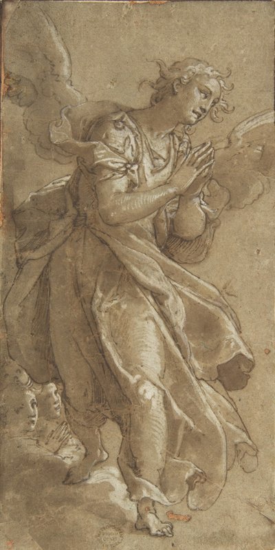 Stojící anděl a dva cherubové, ca. 1566. od Ascribed to Federico Zuccaro.