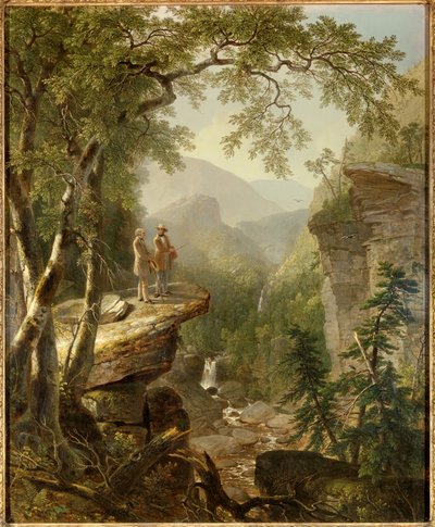 Bratrstvo ducha Malíř Thomas Cole (1801-1848) a básník William Cullen Bryant (1794-1878) se vzájemně ovlivňují v romantické krajině. Obraz Ashera Duranda (1796-1886) 1849 Soukromá sbírka - Spřízněné duše. Velký umělec řeky Hudson od Asher Brown Durand