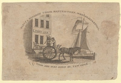 Fancy & Windsor Chair Manufactory, velkoobchod a maloobchod, Thomas Ash, č. 33 John Street, New..., 1817 od Asher Brown Durand