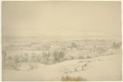 Krajina, Barrytown, New York, 1865 (grafit s tupováním na hnědém papíře) od Asher Brown Durand