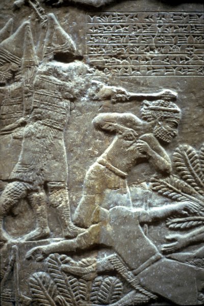 Ashurbanipal v bitvě u Til-Tuba, 650-620 př.nl od Assyrian