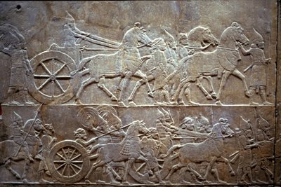Ashurbanipal v bitvě u Til-Tuba, 650-620 př.nl od Assyrian