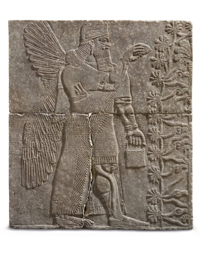 Reliéf okřídleného génia, vláda Ashurnasirpal, c.883-859 př.nl od Assyrian