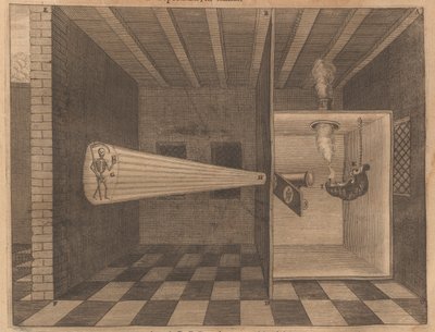 Magická lucerna zobrazující Smrt z Ars Magna Lucis, 1671. od Athanasius Kircher