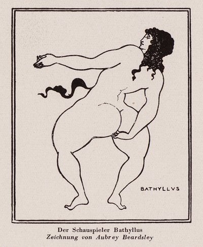 Bathyllus , římský tanečník a performer pantomimu (pero a inkoust) od Aubrey (after) Beardsley