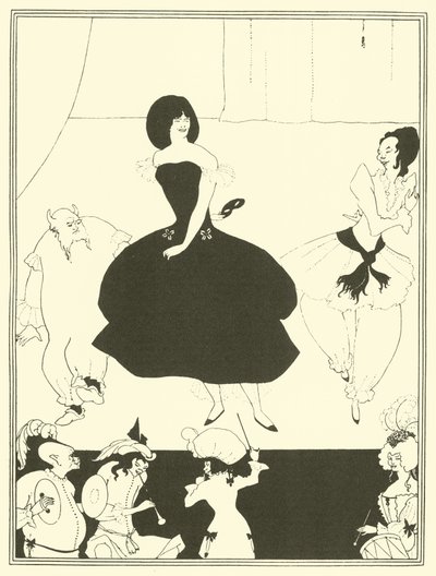 Komedie Balet marionet (litografie) od Aubrey (after) Beardsley
