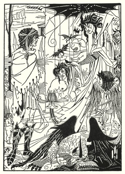 Dreams (rytina) od Aubrey (after) Beardsley