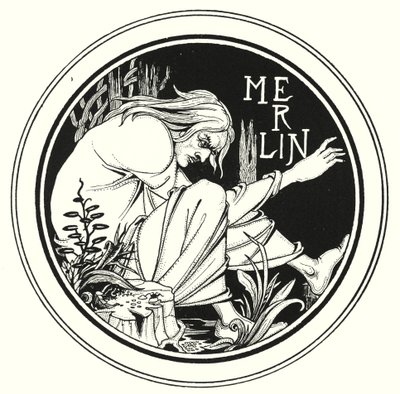 Merlin (rytina) od Aubrey (after) Beardsley