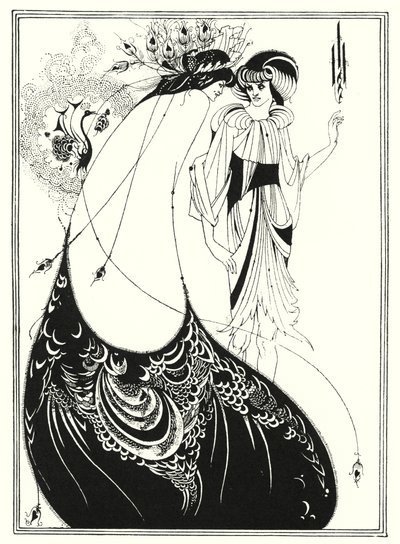 Páví sukně (rytina) od Aubrey (after) Beardsley