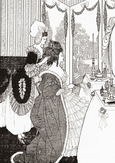 Toaleta po Aubrey Beardsley. Od ilustrovaných mravních dějin od středověku po současnost od Eduarda Fuchse z roku 1909. od Aubrey (after) Beardsley