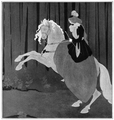 Žena sedící na vzpínajícím se koni, 1898. od Aubrey Beardsley