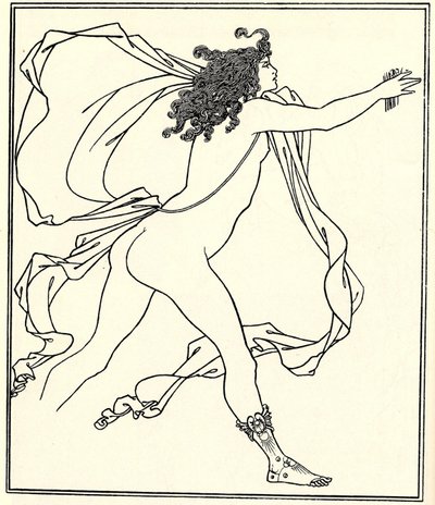 Apollo pronásleduje Daphne, 1896 od Aubrey Beardsley