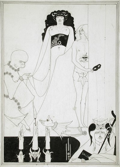 Vstupte do Herodias. Ilustrace pro Salome od Oscara Wilda od Aubrey Beardsley