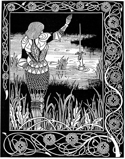 Excalibur byl znovu získán Paní jezera, 1893 od Aubrey Beardsley
