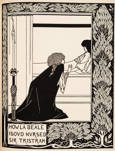 Jak La Beale Isoud ošetřoval sira Tristrama od Aubrey Beardsley