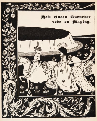 Jak královna Guenever jela na Maying od Aubrey Beardsley