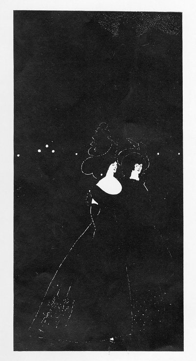 Les Passades, ilustrace z knihy "Zimní číslo dneška", 1894 od Aubrey Beardsley