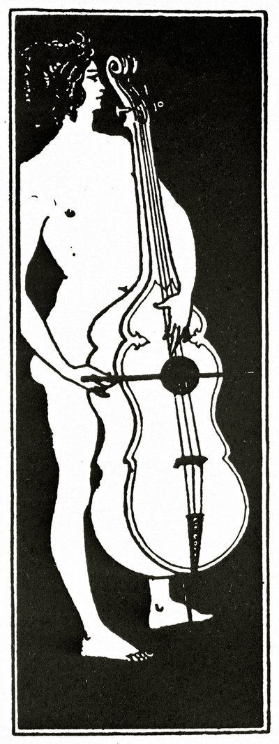 Muž s violoncellem, kolem roku 1894 od Aubrey Beardsley