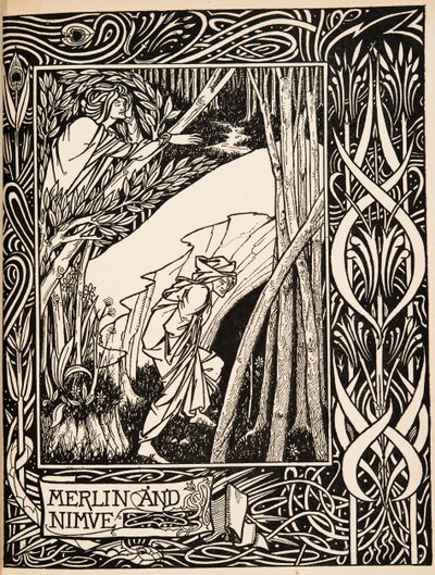 Merlin a Nimue od Aubrey Beardsley