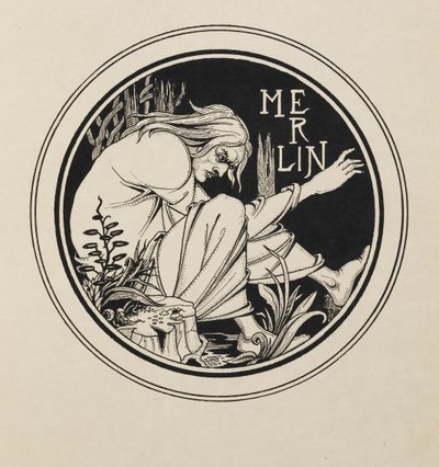 Merlin z knihy padesáti kreseb od Aubrey Beardsley
