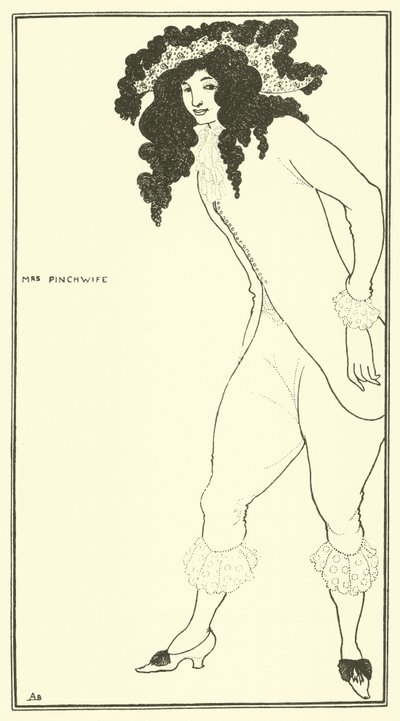 paní Pinchwife od Aubrey Beardsley