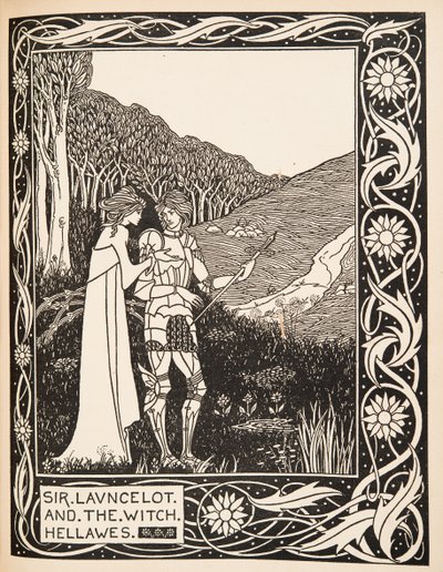 Sir Launcelot a čarodějnice Hellawes od Aubrey Beardsley