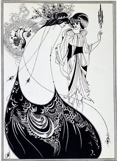 Paví sukně. Ilustrace Salome od Oscara Wilda - Kresba od Aubrey Beardsley