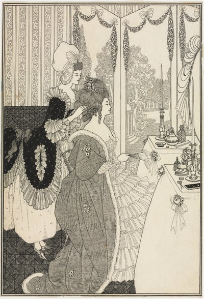 Záchod, z knihy Znásilnění zámku od Alexandra Popea od Aubrey Beardsley