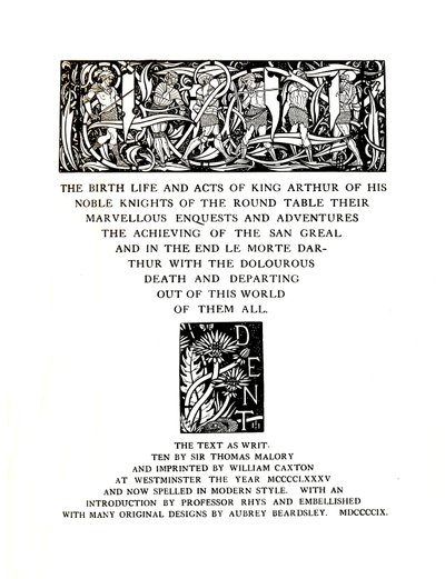 Titulní stránku navrhl Aubrey Beardsley pro pány J. M. Dent and Sons Ltd, 1909, 1914. od Aubrey Beardsley