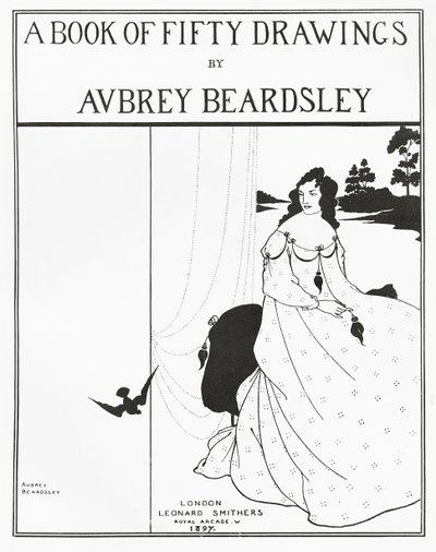 Titulní strana knihy „Kniha padesáti kreseb“, 1897 od Aubrey Beardsley