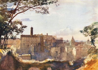 Řím: Kapitol z Palatinu (barevná litografie) od Aubrey Waterfield