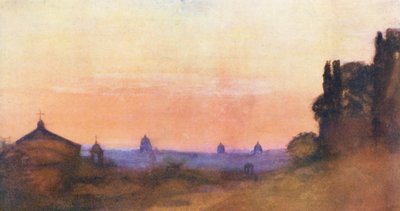Řím: Pohled z Palatinu (barevná litografie) od Aubrey Waterfield