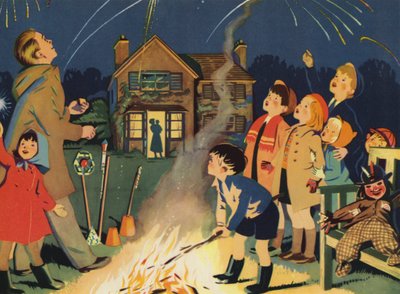 Noc u ohně (barva litho) od Audrey Brunton