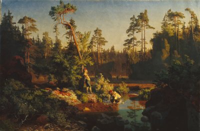 Chlapci v lese (Pastýři) (obraz) od August Cappelen