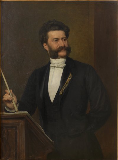 Portrét Johanna Strausse 1825-1899, 1888. od August Eisenmenger