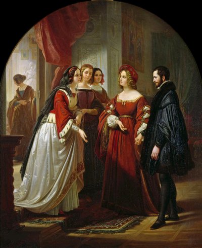 Tasso před Eleonorou dEste, 1839. od August Ferdinand Hopfgarten