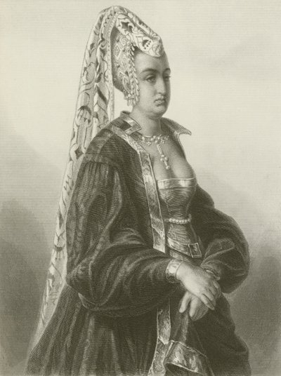 Konigin Isabeau (rytina) od August Friedrich Pecht