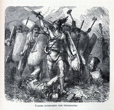 Narses překonává Ostrogóty, 1882 od August Heinrich Ferdinand Tegetmeyer