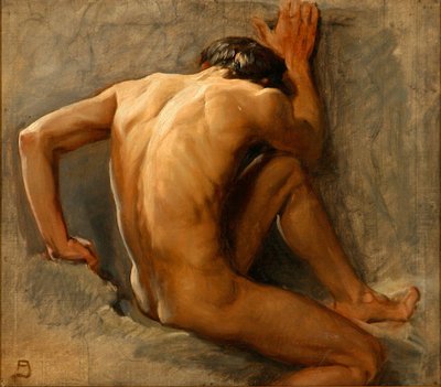 Studie nahého muže od August Jerndorff