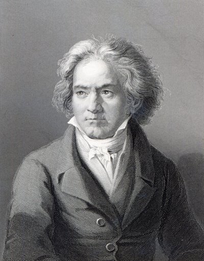 Ludwig van Beethoven, rytý William Holl mladší (rytina) od August Karl Friedrich von Kloeber