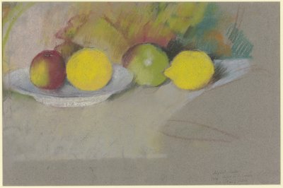 Jablka a citrony, asi 1909-10 (pastel na papíře) od August Macke