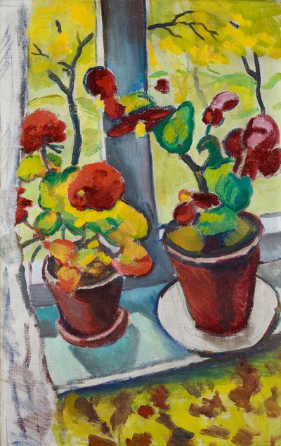 Květiny u okna - Begónie v květináčích I od August Macke