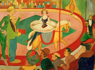 Cirkusový obrázek I: Umělecký jezdec od August Macke