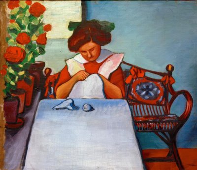 Grete Thuar u stolu od August Macke