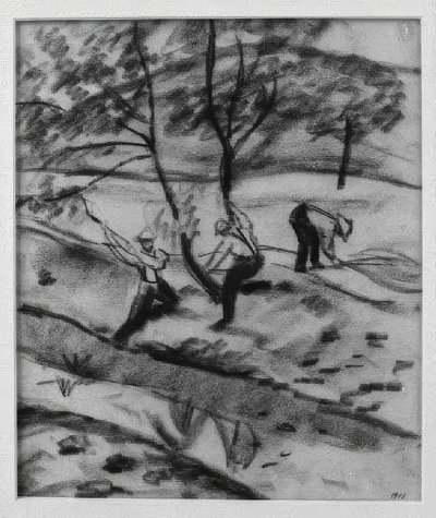 Dřevorubec v Kandernu od August Macke